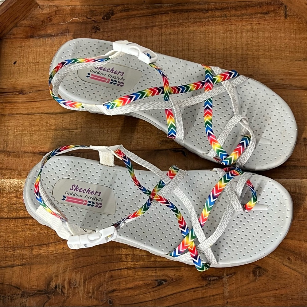 SKECHERS women's reggae-bright sandals size 10 - Picture 2 of 7